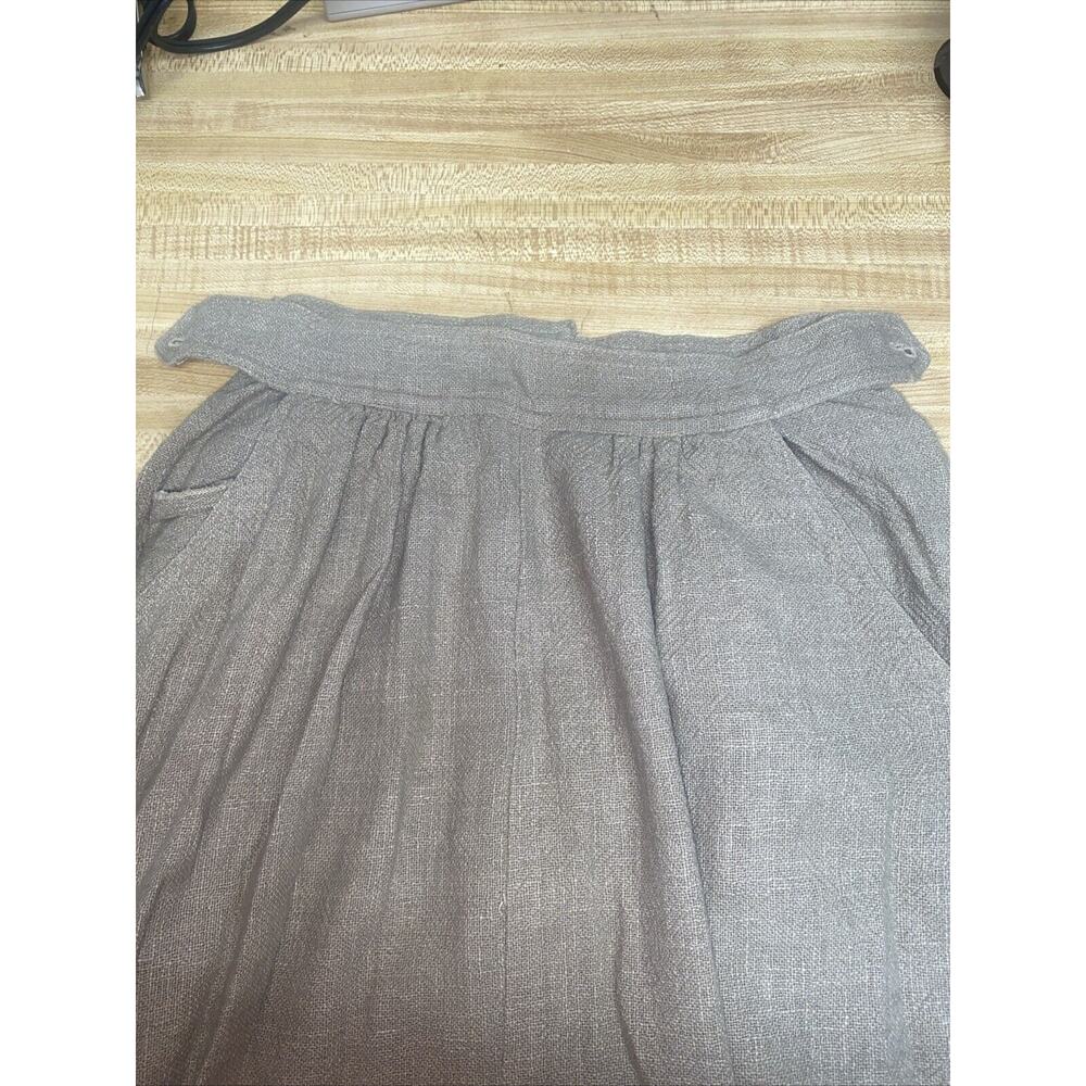 Vintage 60s Sangam Imports Midi A Line Skirt Khaki Cotton Sz Small - Picture 11 of 11